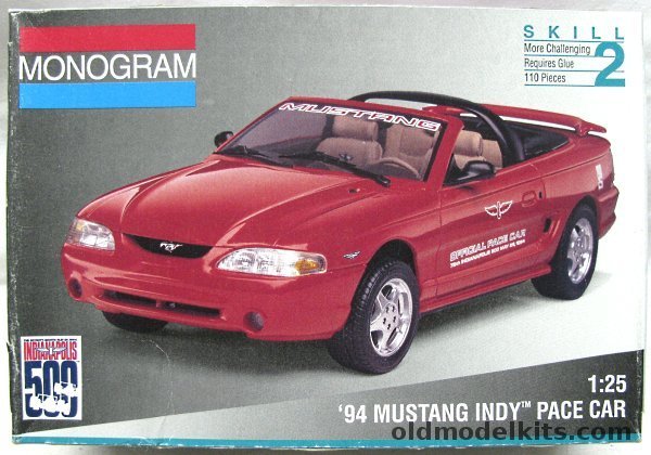 Monogram 1/24 1994 Ford Mustang Indy 500 Pace Car, 2975 plastic model kit